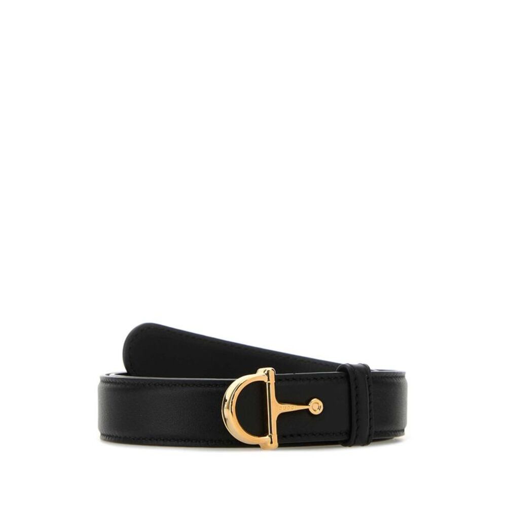 Gucci Women Black Leather Belt